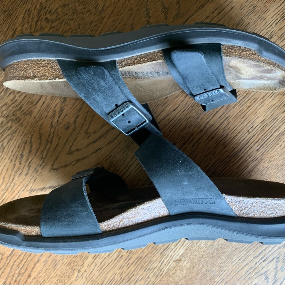 Birkenstock Sierra CT Women’s Size 37 or US 7 Black Oiled Leather Sandal - Picture 11 of 15